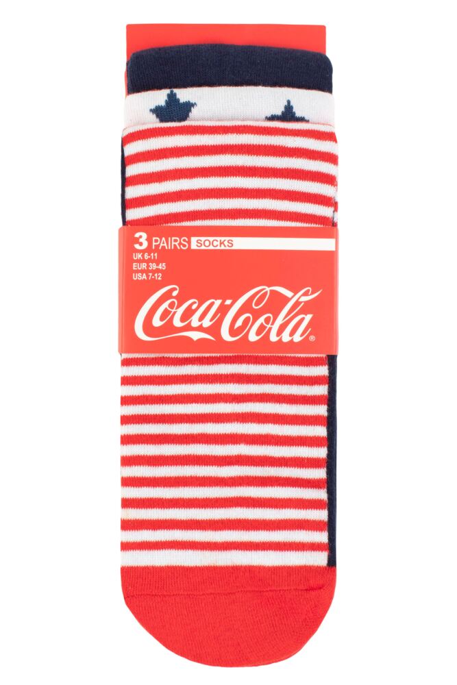 sockshop Coca-ColaMens Cotton Stars & Stripes Socks 3-Pair