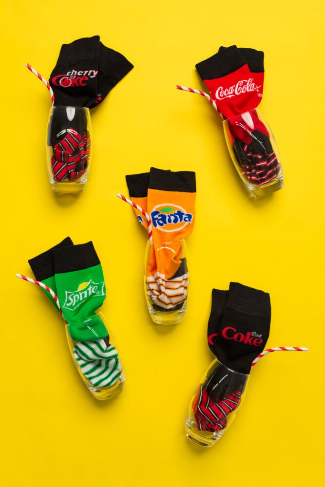Sockshop Coca-ColaMens & Womens Diet Coke Fanta Sprite & Cherry Coke Socks 5-Pair