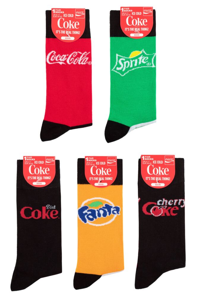 sockshop Coca-ColaMens & Womens Diet Coke Fanta Sprite & Cherry Coke Socks 5-Pair