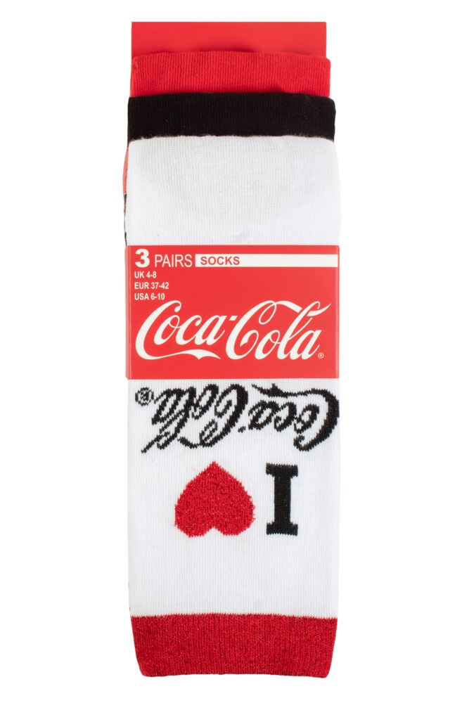 sockshop Coca-ColaWomens Cotton Love Tube Socks 3-Pair