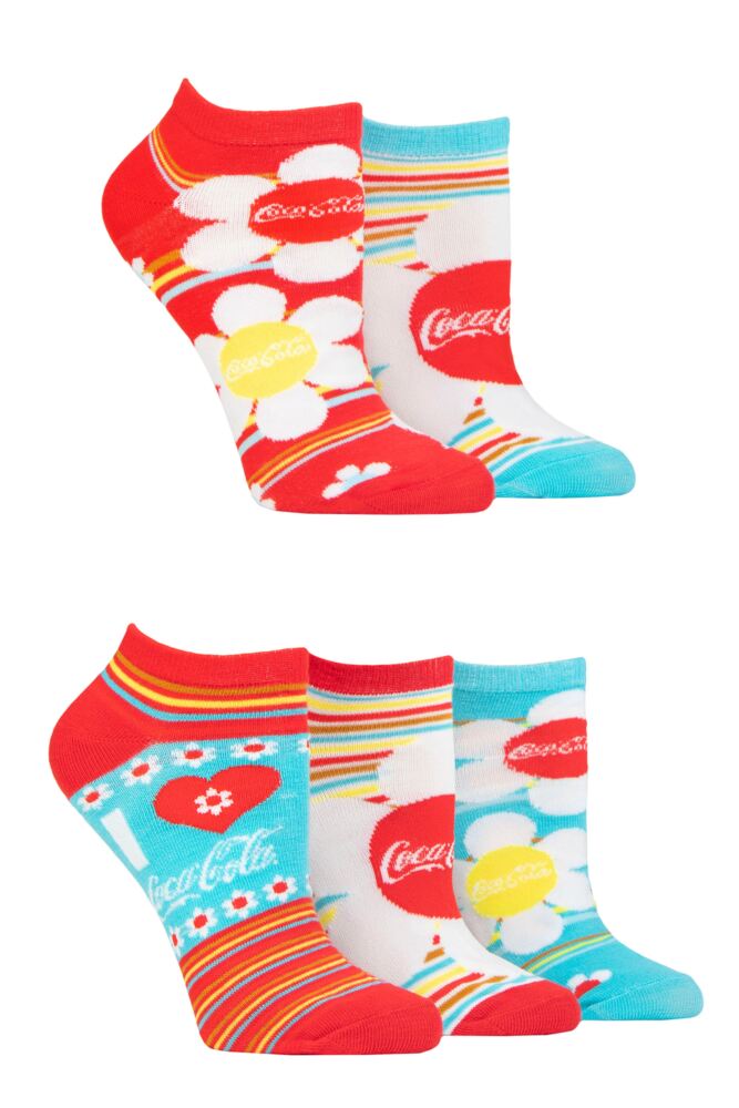 Sockshop Coca-ColaWomens Flowers Shoe Liners 5-Pair
