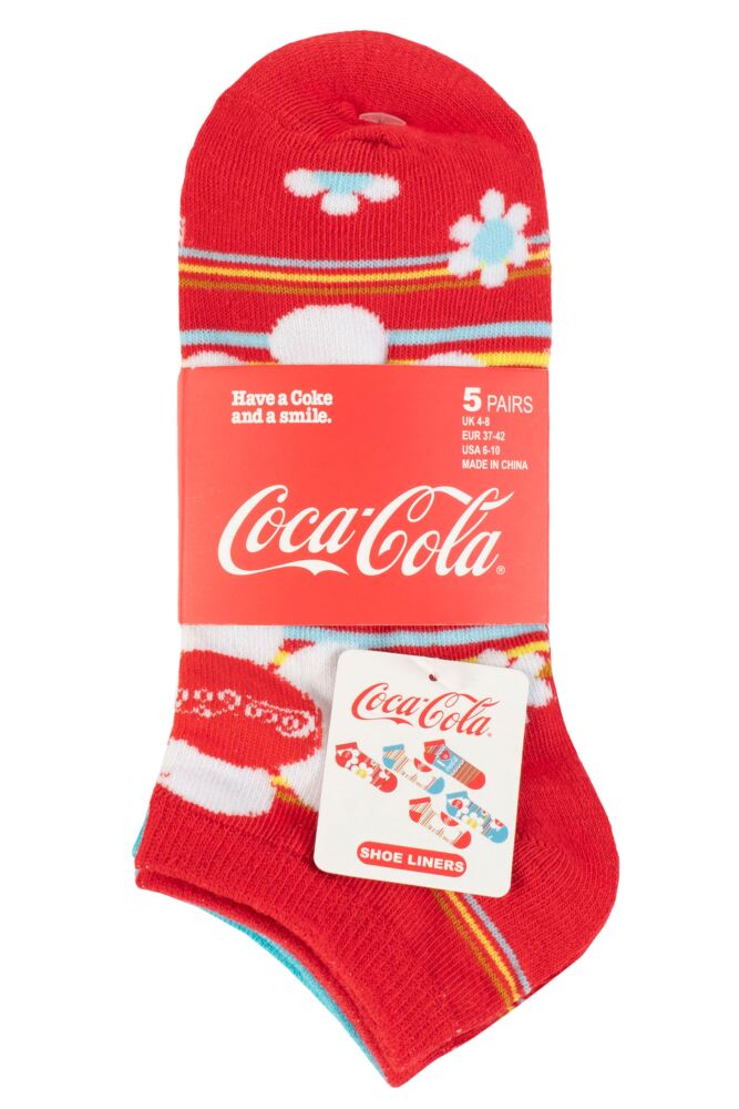 sockshop Coca-ColaWomens Flowers Shoe Liners 5-Pair