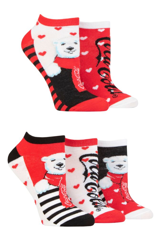 Sockshop Coca-ColaWomens Polar Bear Shoe Liners 5-Pair