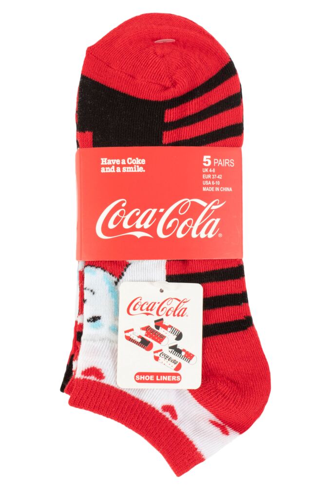 sockshop Coca-ColaWomens Polar Bear Shoe Liners 5-Pair