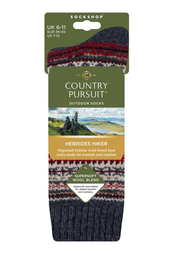 sockshop Country PursuitMens Hebrides Hiker Wool Boot Socks – 1 Pair