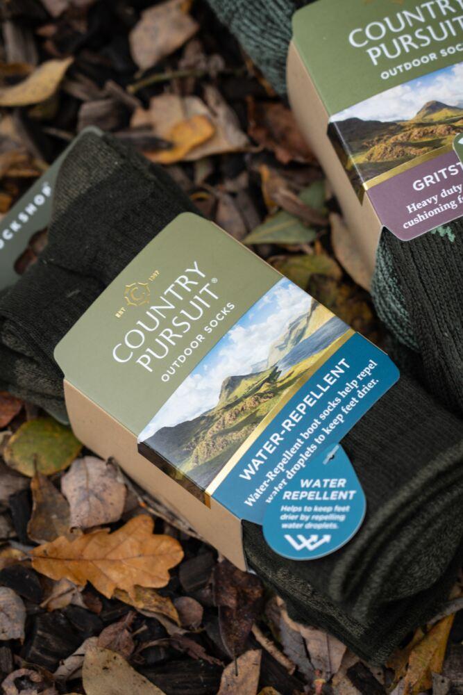 Sockshop Country PursuitMens Water Repellent Cotton Boot Socks – 3 Pair