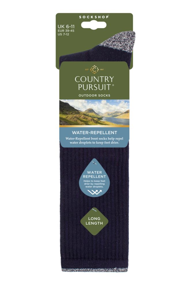 sockshop Country PursuitMens Water Repellent Cotton Long Boot Socks – 1 Pair