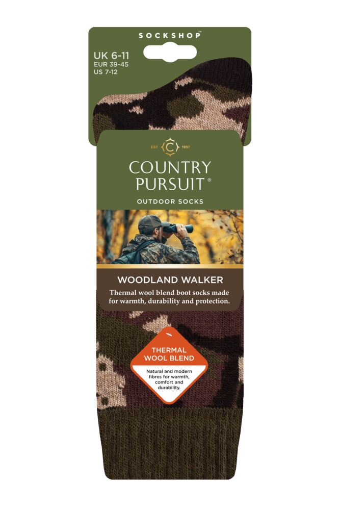 sockshop Country PursuitMens Woodland Walker Thermal Wool Boot Socks – 1 Pair