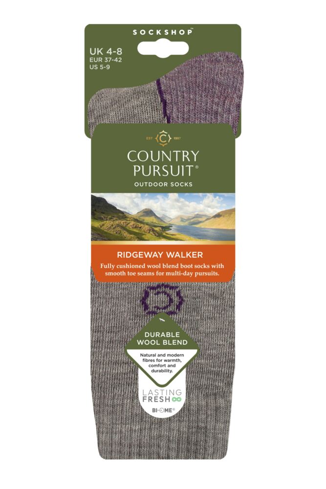 sockshop Country PursuitWomen's Ridgeway Walker Wool Boot Socks – 1 Pair