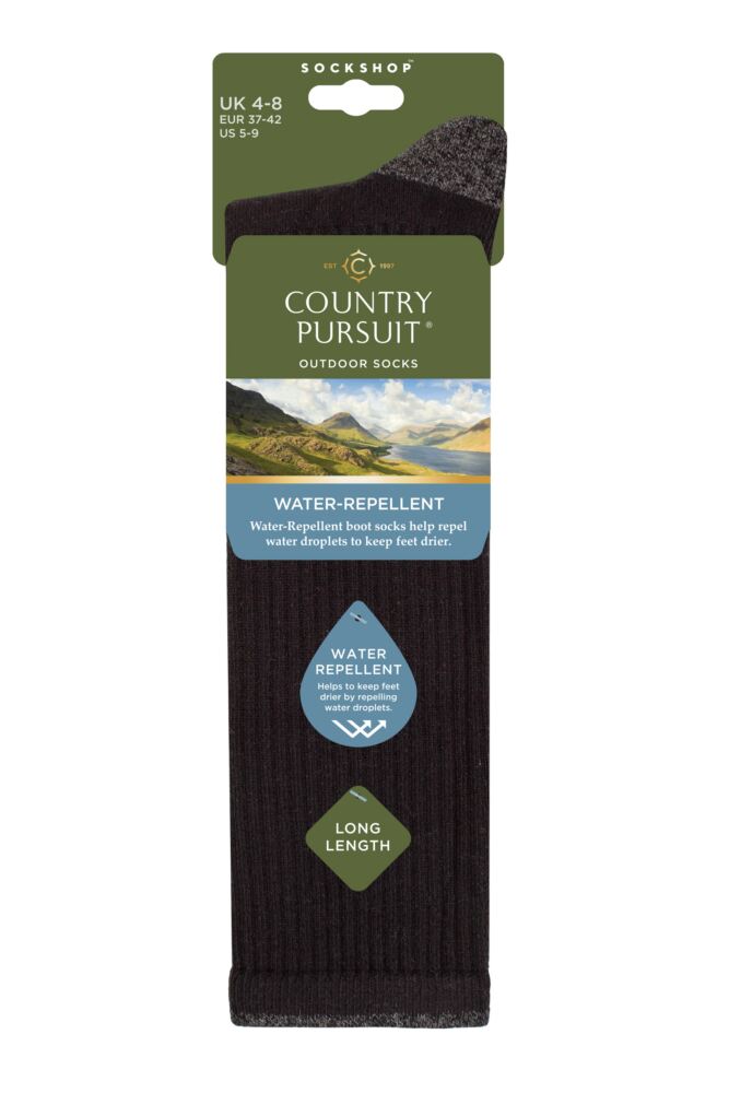 Sockshop Country PursuitWomen's Water Repellent Cotton Long Boot Socks – 1 Pair