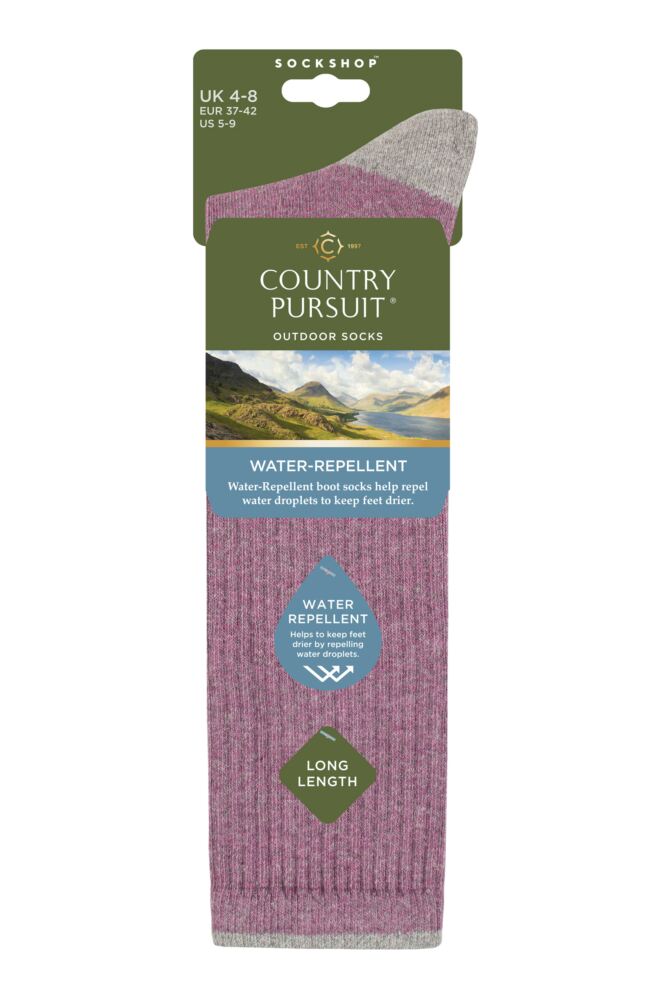 sockshop Country PursuitWomen's Water Repellent Cotton Long Boot Socks – 1 Pair