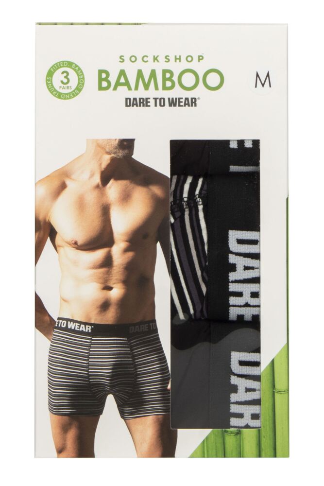 sockshop Dare to WearMens Bamboo Plain & Striped Bamboo Trunks 3-Pack
