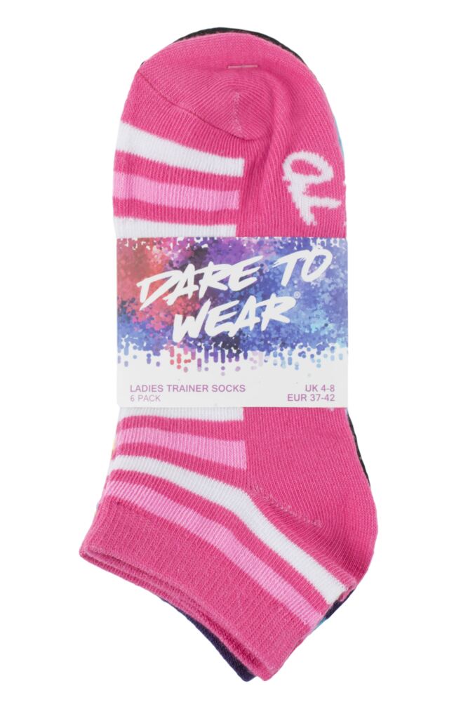sockshop Dare to WearWomens Patterned & Plain Trainer Socks 6-Pair
