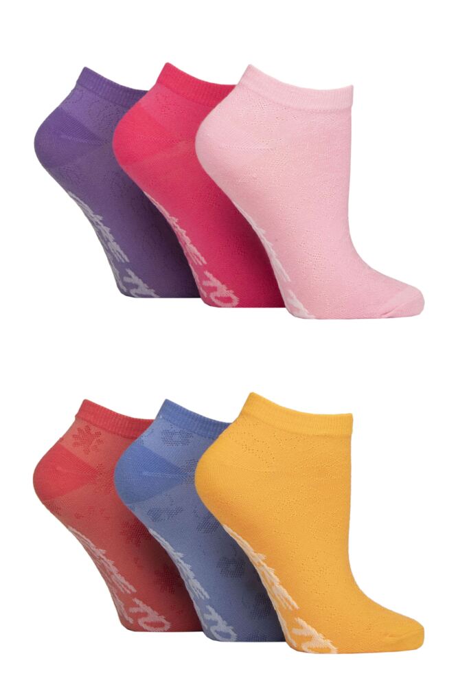 Sockshop Dare To WearWomens Pique Knit Patterned Trainer Socks 6-Pair