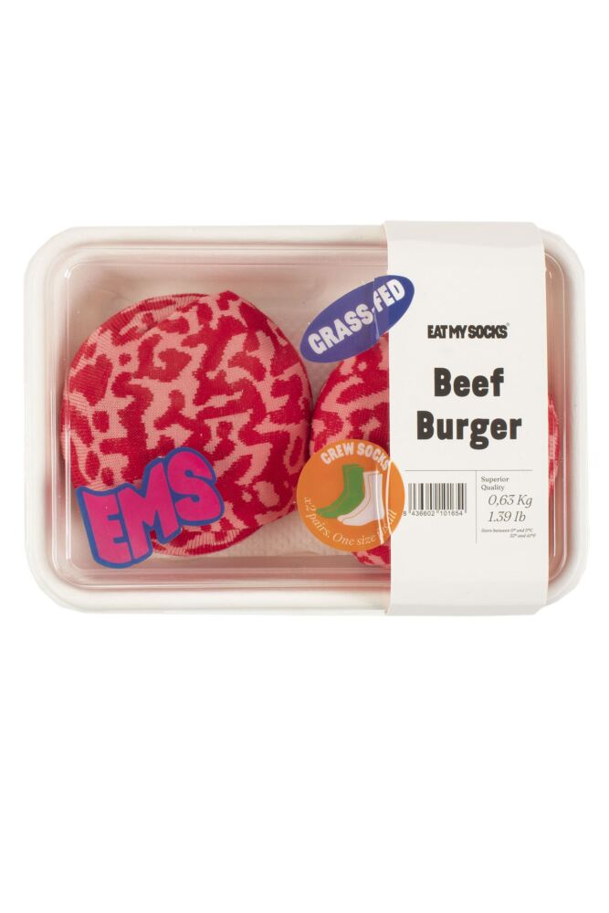 Sockshop EAT MY SOCKSMens & Womens Cotton Beef Burger Socks 2-Pair