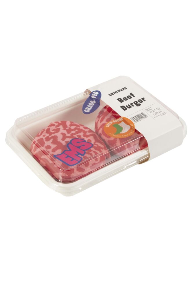 sockshop EAT MY SOCKSMens & Womens Cotton Beef Burger Socks 2-Pair