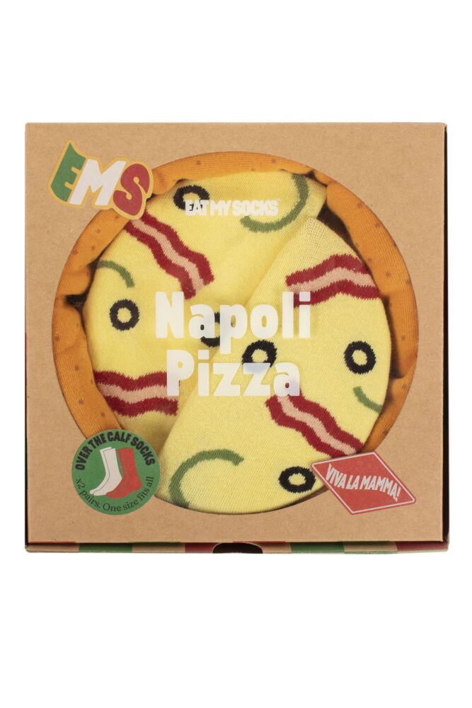 Sockshop EAT MY SOCKSMens & Womens Cotton Full Napoli Pizza Socks 2-Pair