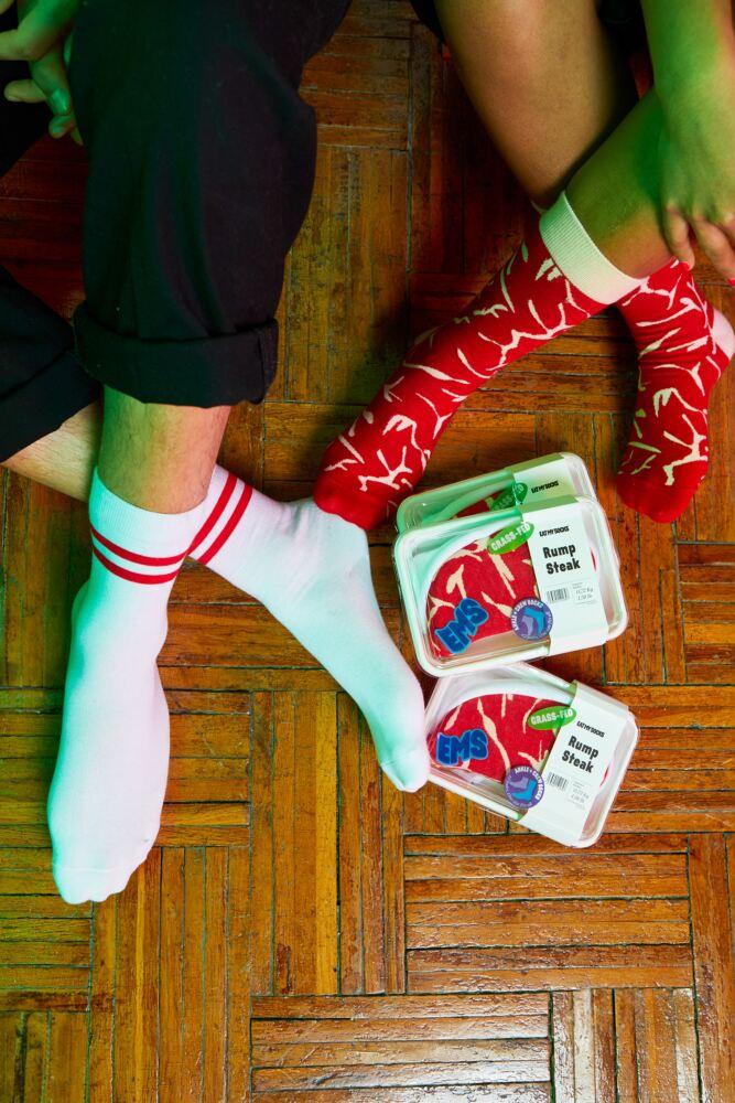 Sockshop EAT MY SOCKSMens & Womens Cotton Rump Steak Socks 2-Pair