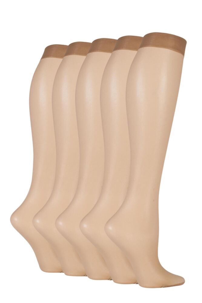 Sockshop ELLEWomens 15 Denier Knee High Socks 5-Pair