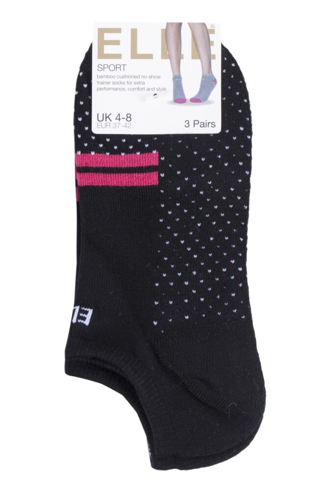 sockshop ELLEWomens Bamboo Cushioned No Show Socks 3-Pair