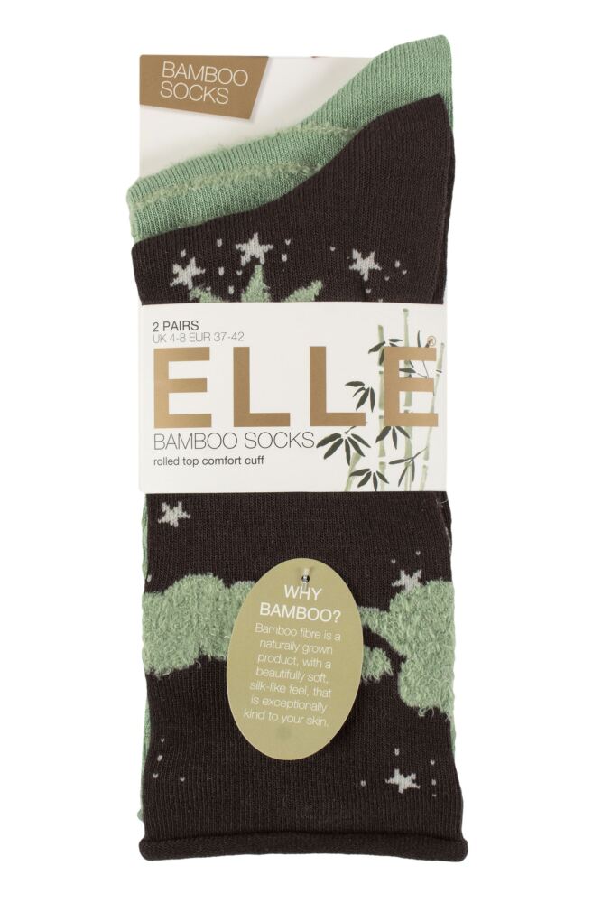 sockshop ELLEWomens Bamboo Feather Striped Socks 2-Pair