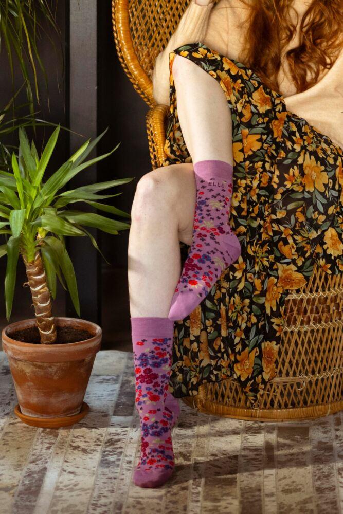 Sockshop ELLEWomens Bamboo Patterned & Plain Socks 2-Pair