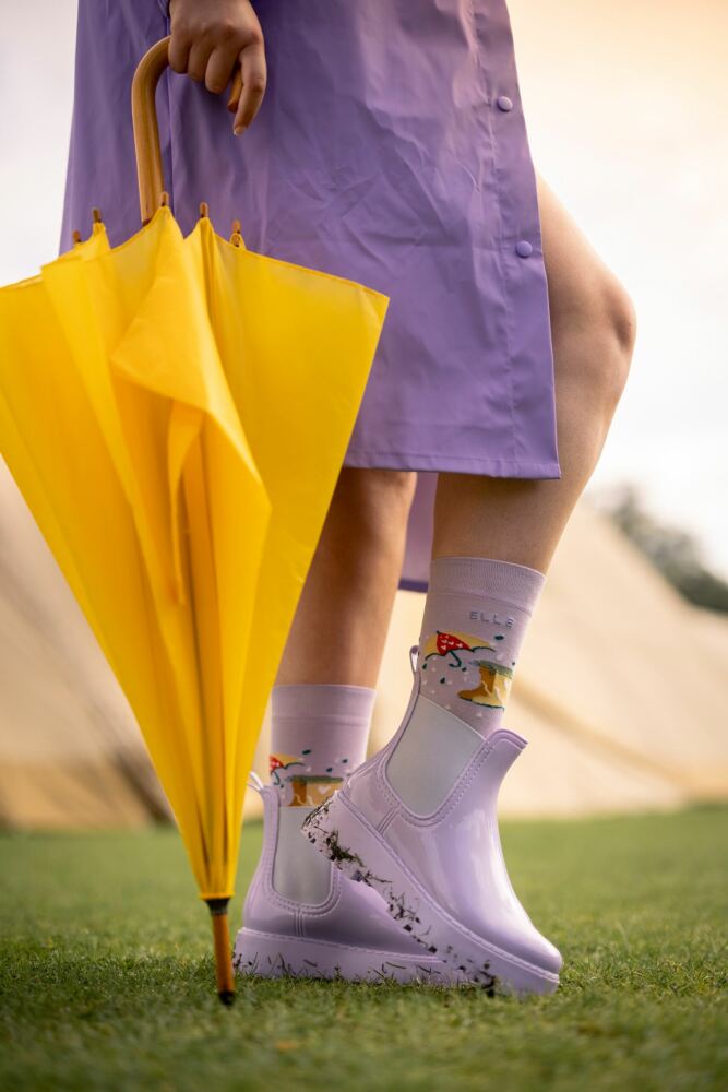 Sockshop ELLEWomens Bamboo Patterned & Plain Socks 2-Pair