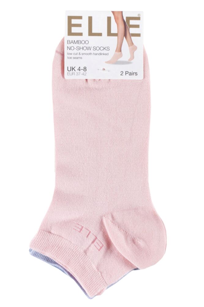 sockshop ELLEWomens Bamboo Plain Patterned & Striped No Show Socks 2-Pair
