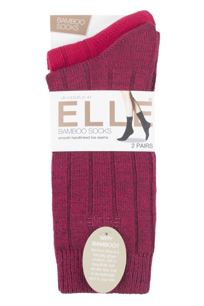 sockshop ELLEWomens Bamboo Ribbed Boot Socks 2-Pair