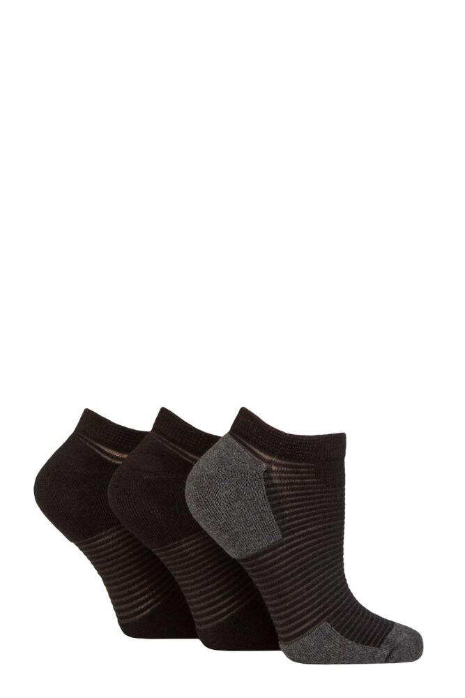 Sockshop ELLEWomens Bamboo Sheer Stripe Trainer Socks With Cushioned Heel & Toe 3-Pair