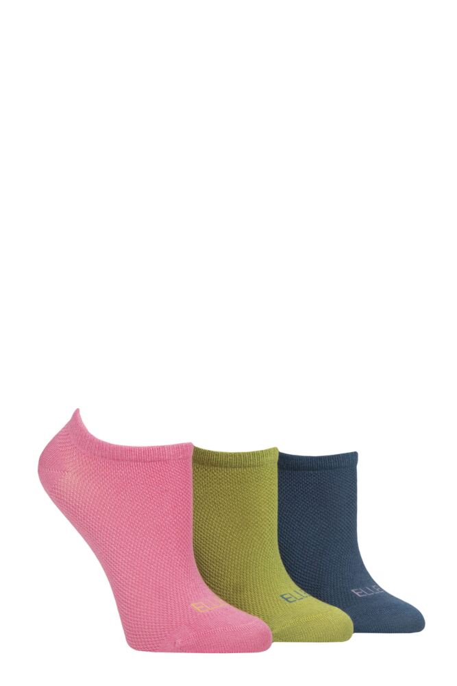 Sockshop ELLEWomens Bamboo Sport Mesh No Show Socks 3-Pair