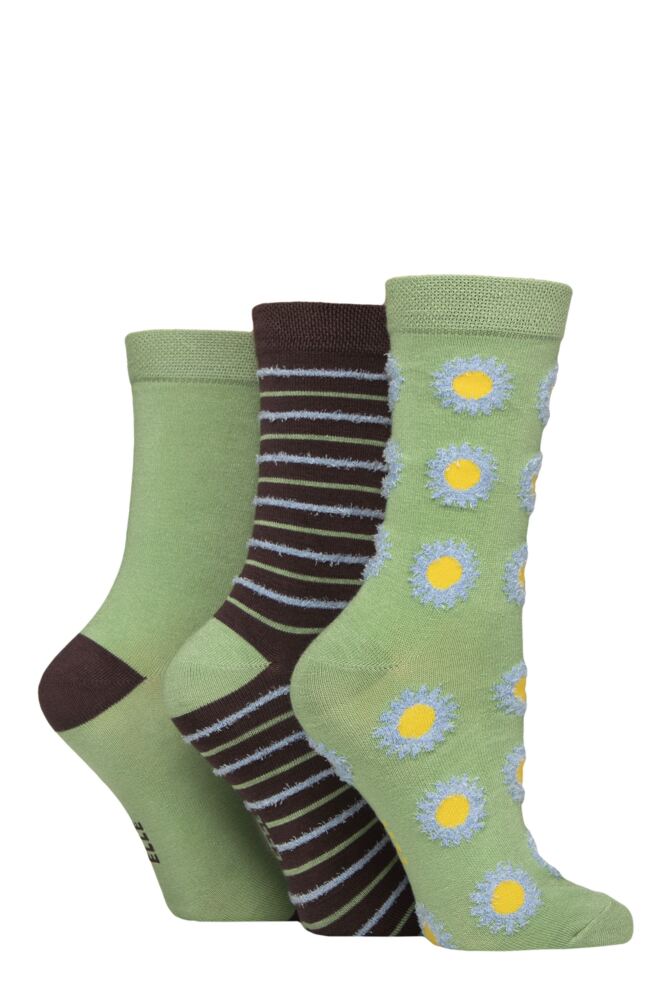 Sockshop ELLEWomens Bamboo Spotty & Stripe Feather Socks 3-Pair