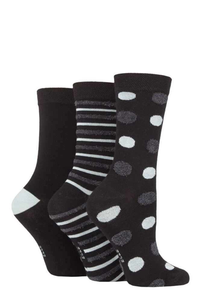 Sockshop ELLEWomens Bamboo Spotty & Stripe Feather Socks 3-Pair