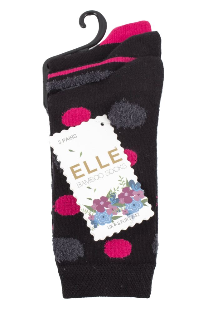 sockshop ELLEWomens Bamboo Spotty & Stripe Feather Socks 3-Pair