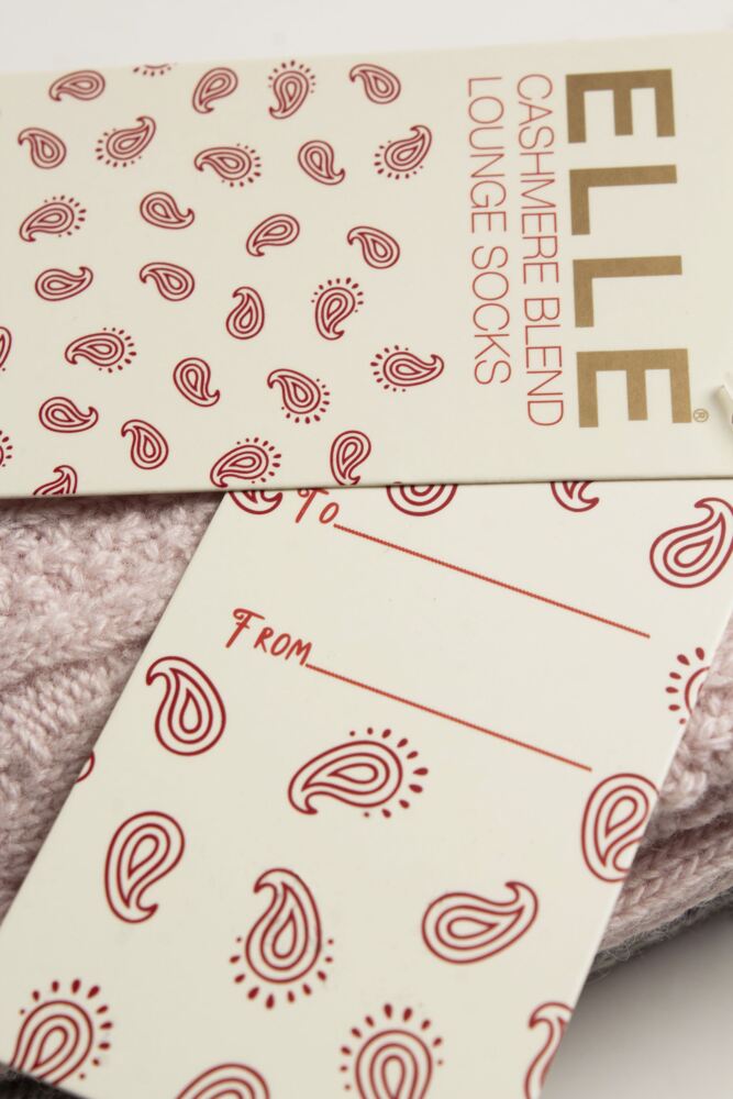 Sockshop ELLEWomens Cashmere And Merino Wool Blend Patterned Socks 2-Pair