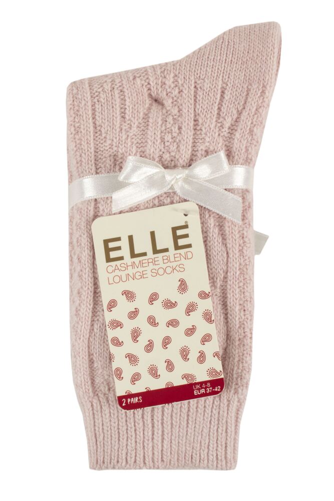 sockshop ELLEWomens Cashmere and Merino Wool Blend Patterned Socks 2-Pair