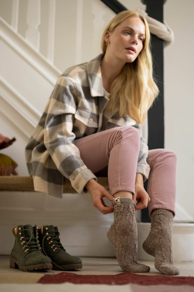 Sockshop ELLEWomens Chenille Cable Knit Boot Socks 2-Pair