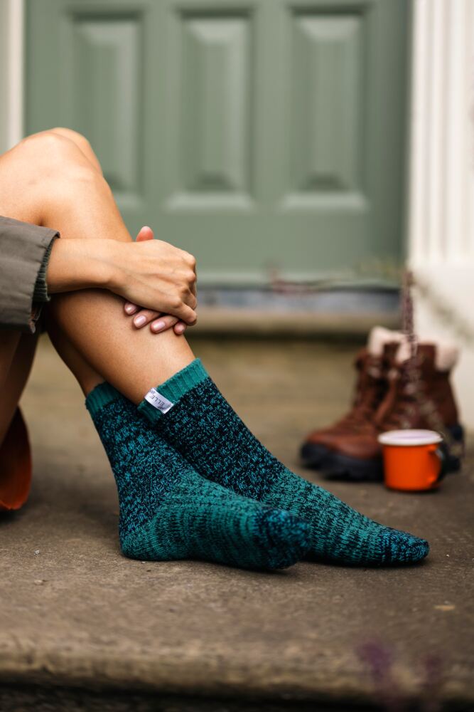 Sockshop ELLEWomens Chunky Ribbed Boot Socks 2-Pair