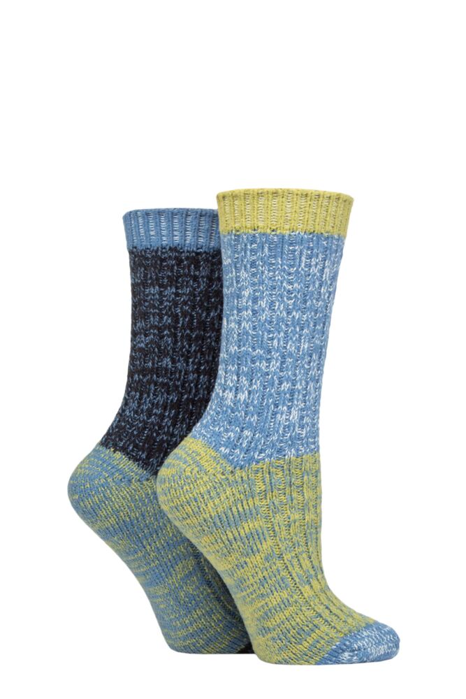 Sockshop ELLEWomens Chunky Ribbed Boot Socks 2-Pair