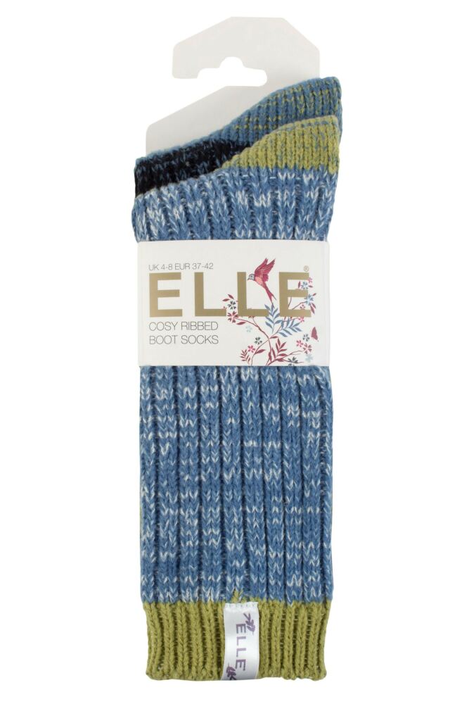 sockshop ELLEWomens Chunky Ribbed Boot Socks 2-Pair