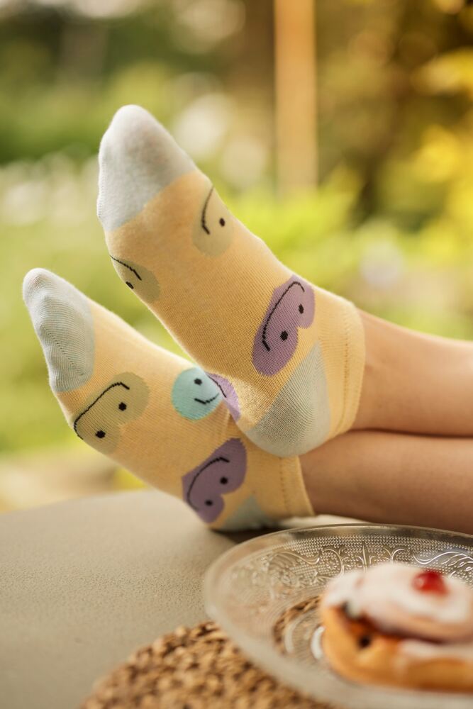 Sockshop ELLEWomens Cotton Plain Stripe & Patterned No-Show Socks 3-Pair