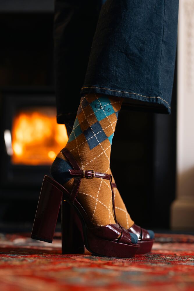 Sockshop ELLEWomens Cotton Plain Striped & Patterned Socks With Smooth Toes 3-Pair