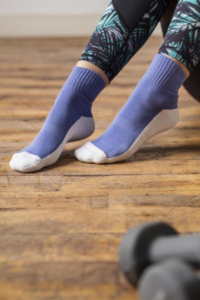 Sockshop ELLEWomens Cotton Sports Cushioned Ankle Socks 2-Pair
