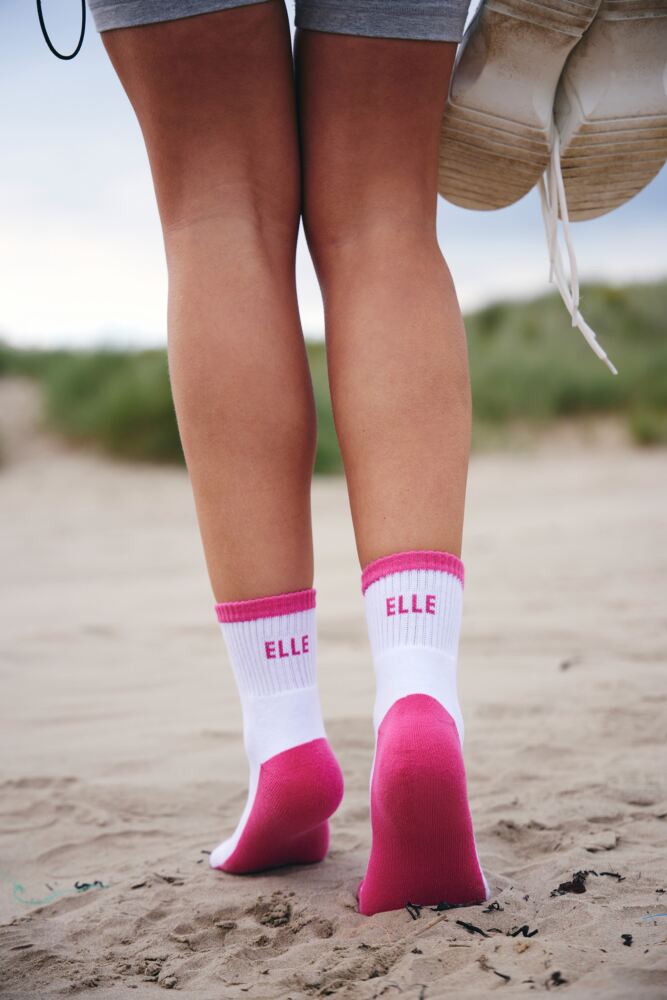 Sockshop ELLEWomens Cotton Sports Cushioned Ankle Socks 2-Pair