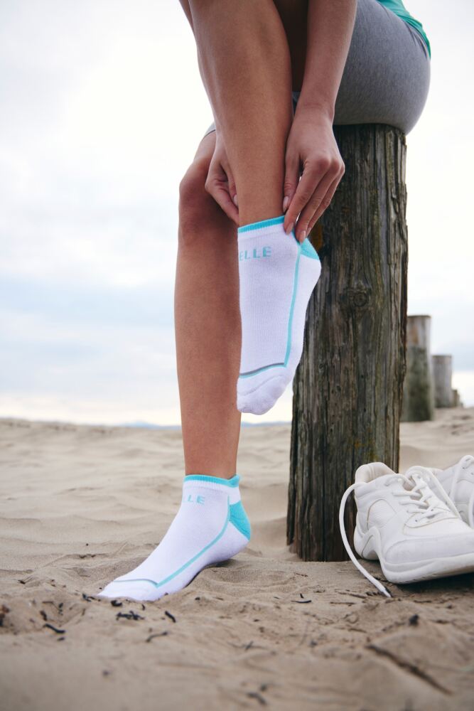 Sockshop ELLEWomens Cotton Sports Cushioned Trainer Socks 2-Pair