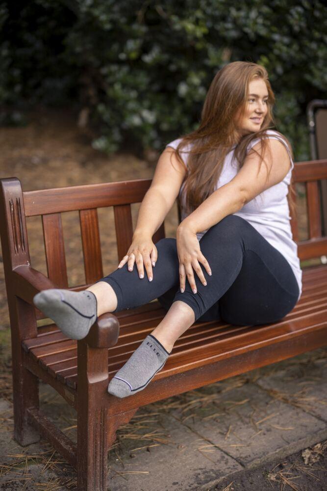 Sockshop ELLEWomens Cotton Sports Cushioned Trainer Socks 2-Pair