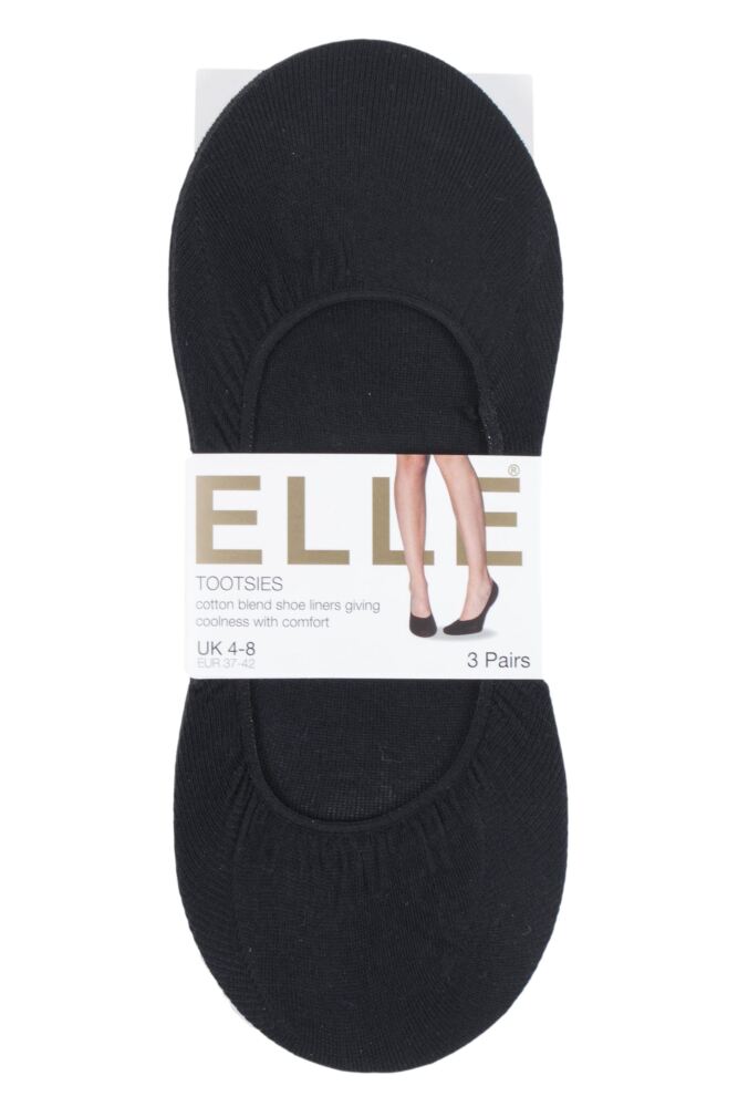 sockshop ELLEWomens Cotton Tootsie Shoe Liners 3-Pair