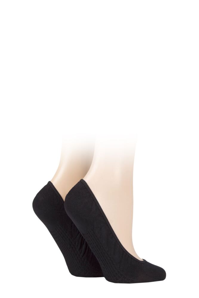 Sockshop ELLEWomens Cushioned Sole Shoe Liners 2-Pair