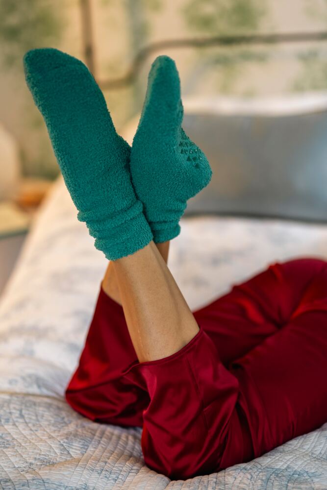 Sockshop ELLEWomens Multi Cosy Slipper Socks With Grip 2-Pair