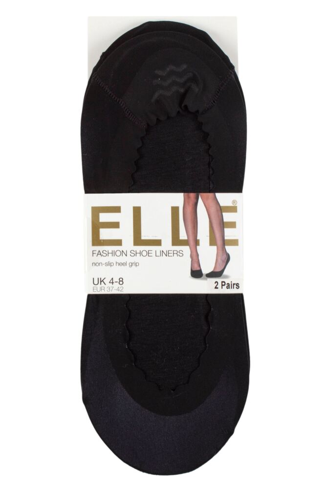 sockshop ELLEWomens Scallop Edge Shoe Liners 2-Pair